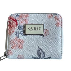 GUESS White and Pink Floral Wallet